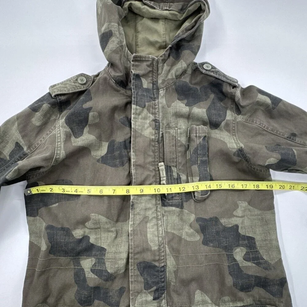 GAP Field Army Jacket Youth XXL 14 16 Camo Anorak Hooded Military Lined Canvas